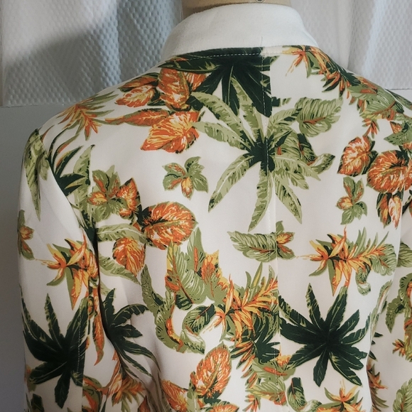 Attentif Paris Jacket Tropical Print Women's Bomber Jacket Size 38 - Picture 9 of 16
